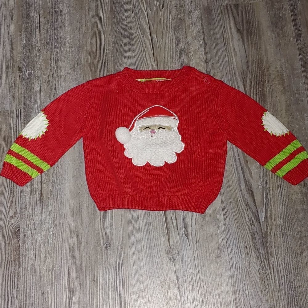Mud Pie Santa Baby Sweater Sz 0-6 months NWOT - Picture 1 of 5